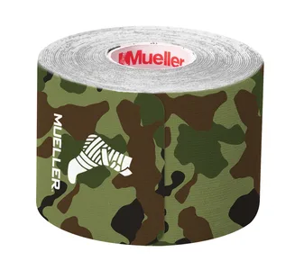 Kinesiology Tape kinesioteip, eellõigatud ribad, roheline kamo, 5 cm × 5 m