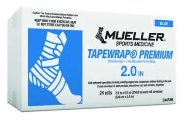 TapeWrap Premium kohesiivne teip, sinine, 5 cm × 5,4 m — kast 24 rulli
