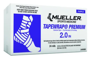 TapeWrap Premium kohesiivne teip, lilla, 5 cm × 5,4 m — kast 24 rulli