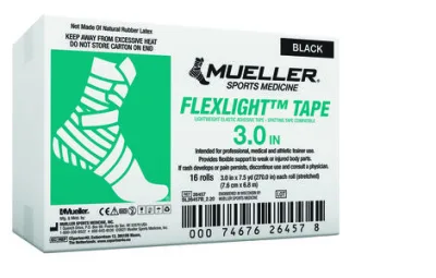 FlexLight elastikliimside, must, 7,6 cm × 6,8 m — kast 16 rulli