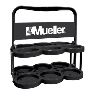 Veepudelite kandekorv, must, kokkupandav (6 pudelile)