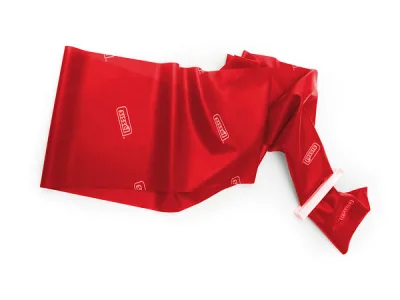 Fitband treeningkumm, punane (keskmine), 7,5 cm × 2 m